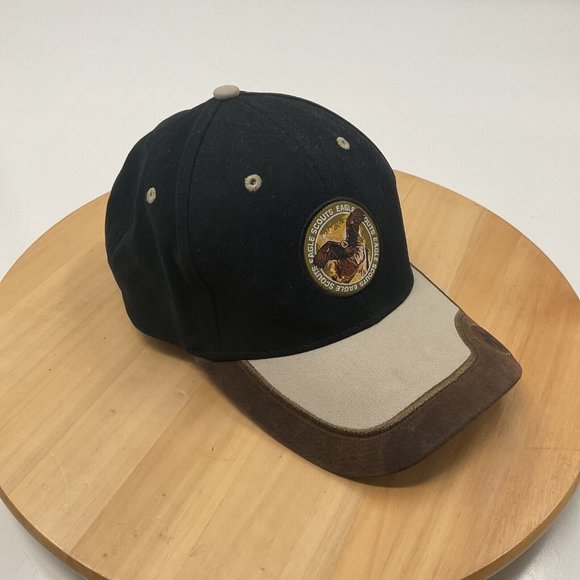Vintage BSA Eagle Scout Hat, Black and Brown Adjustable Hat Baseball Cap EXC - Picture 3 of 7